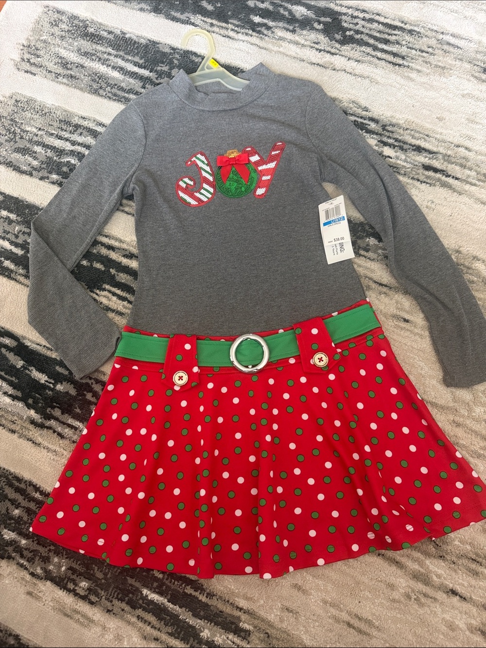 Pink & Violet Girls Dress Elf Santa Joy Christmas Outfit Size Large Girls Dress